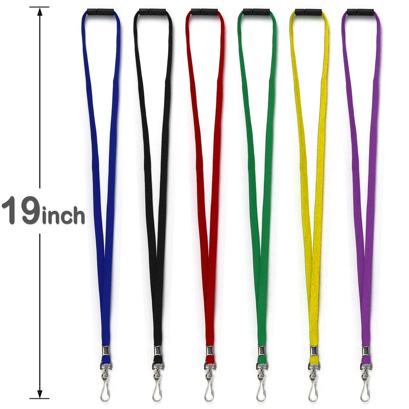 Ollain Premium Breakaway Lanyards with J-Hook - Flat Lanyards for ID Badges - Bulk Pack of 50 (Red) - Image 3